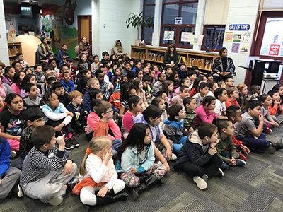 photo of students during an author visit