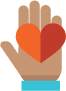 icon of hand and heart
