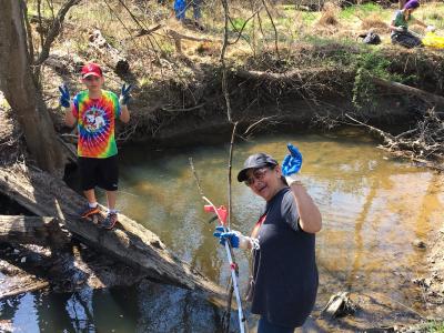 photo from a stream clean up event