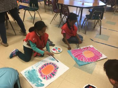 photo of students creating artwork