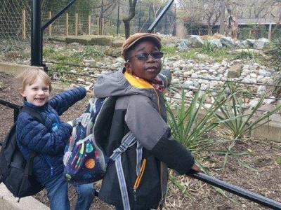 photo of students at the zoo