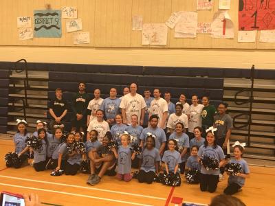 photo from the parent-staff basketball game