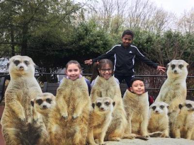 photo of students at the zoo